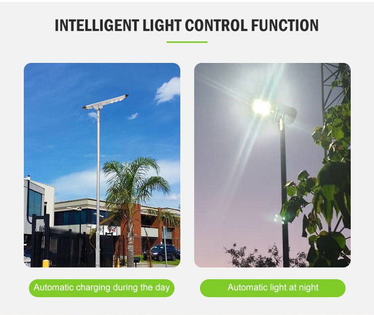 80W All In One Solar Street Light, 80W Lumens High Brightness Solar Panel Street Lights Dusk to Dawn with Motion Sensor