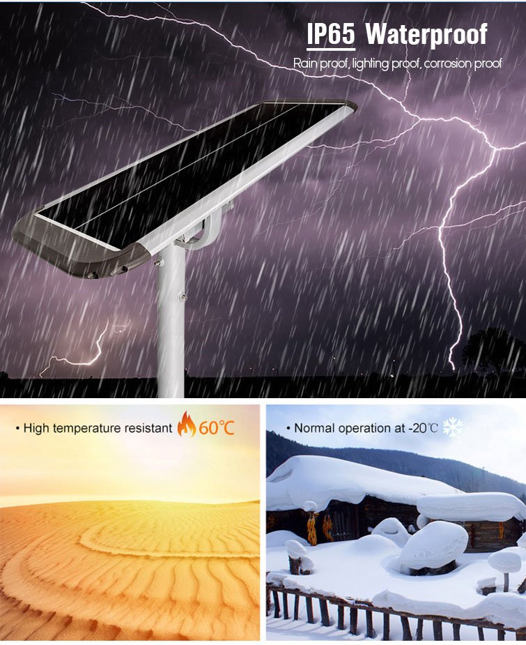 80W All In One Solar Street Light, 80W Lumens High Brightness Solar Panel Street Lights Dusk to Dawn with Motion Sensor