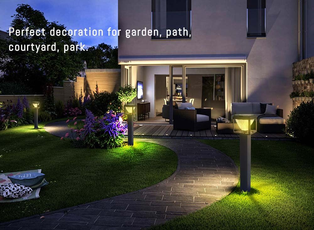 5W Solar Post Lights With Square Light Pole