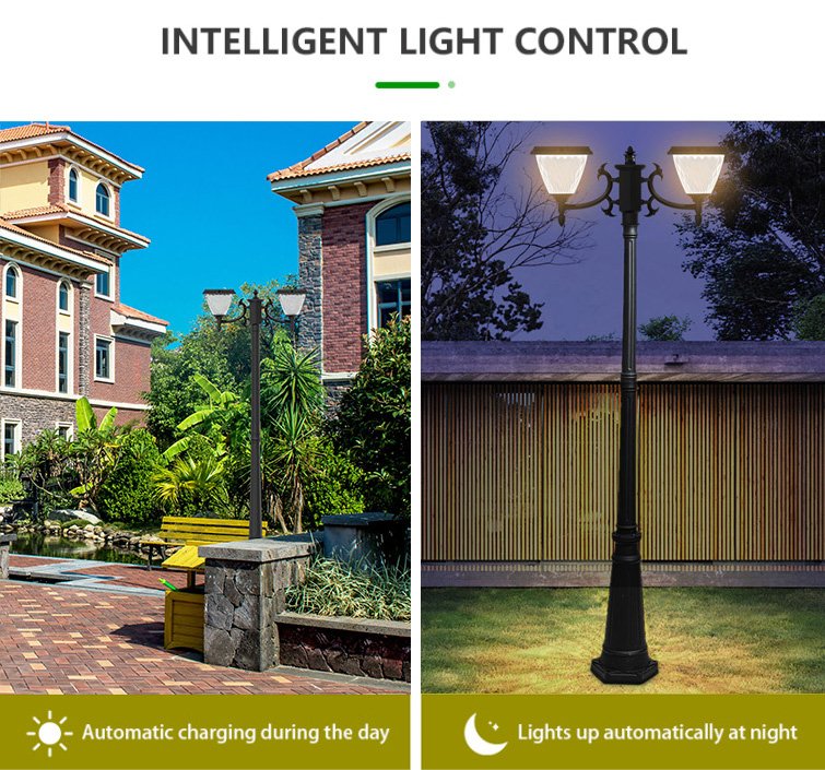 Goldsuno Two Head Solar LED Lamp Post