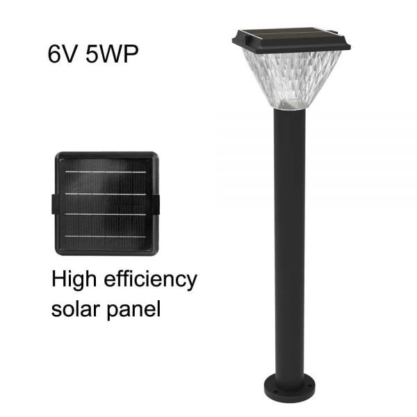 5W Solar Post Lights With Round Light Pole