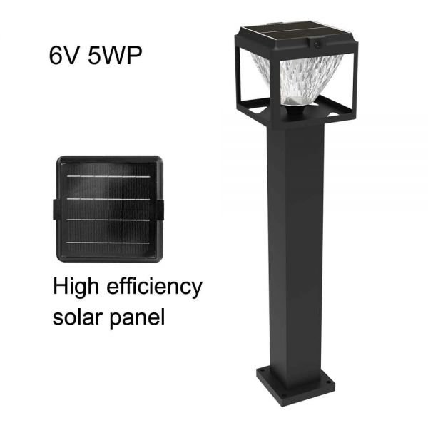 5W Solar Post Lights With Square Light Pole