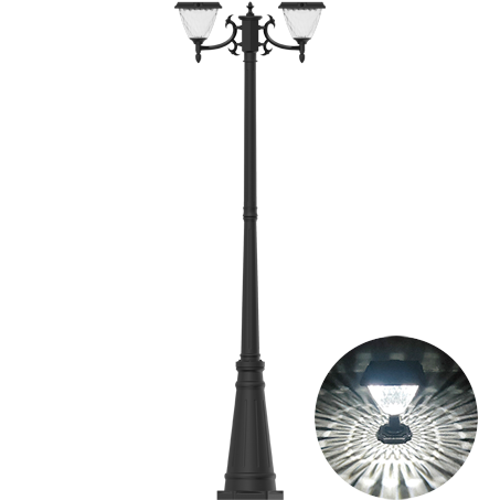 Goldsuno Two Head Solar LED Lamp Post